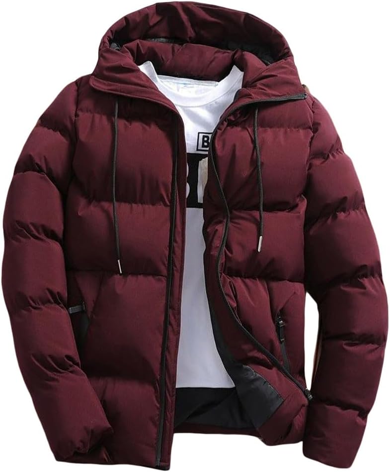 Doudoune Homme Hiver à Capuche – Blouson Matelassé Chaud Style Bomber & Moto