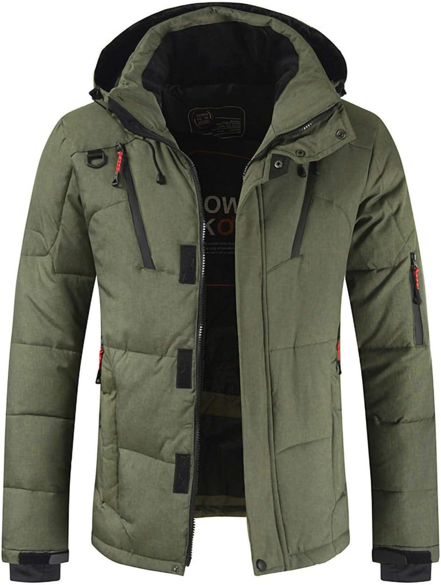 YLXD – Doudoune Courte Homme à Capuche – Veste Chaude Grande Taille pour Hiver & Camping