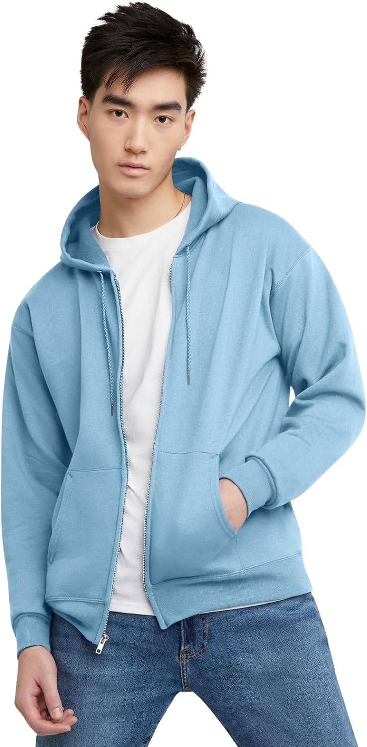 Hanes EcoSmart Fleece – Sweat à Capuche Homme Zippé – Hoodie Polaire Décontracté
