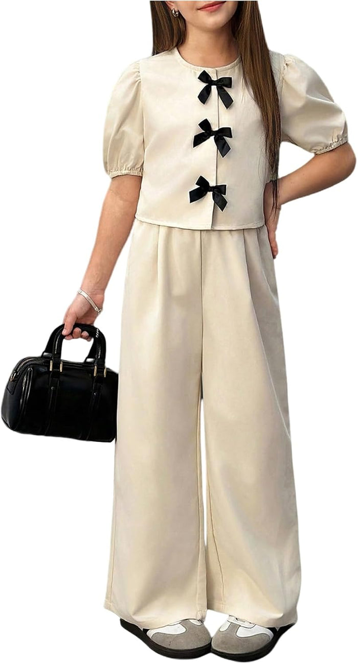 Ensemble fille Verdusa – Haut à nœud et pantalon