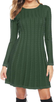 Robe pull tricotée Gyabnw à col rond et manches longues