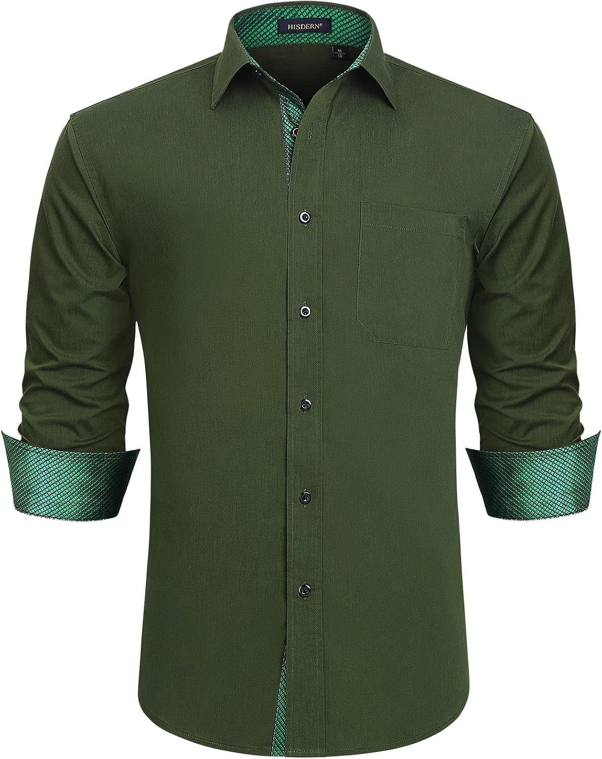 HISDERN – Chemise habillée à manches longues pour homme – Élégante, classique et boutonnée