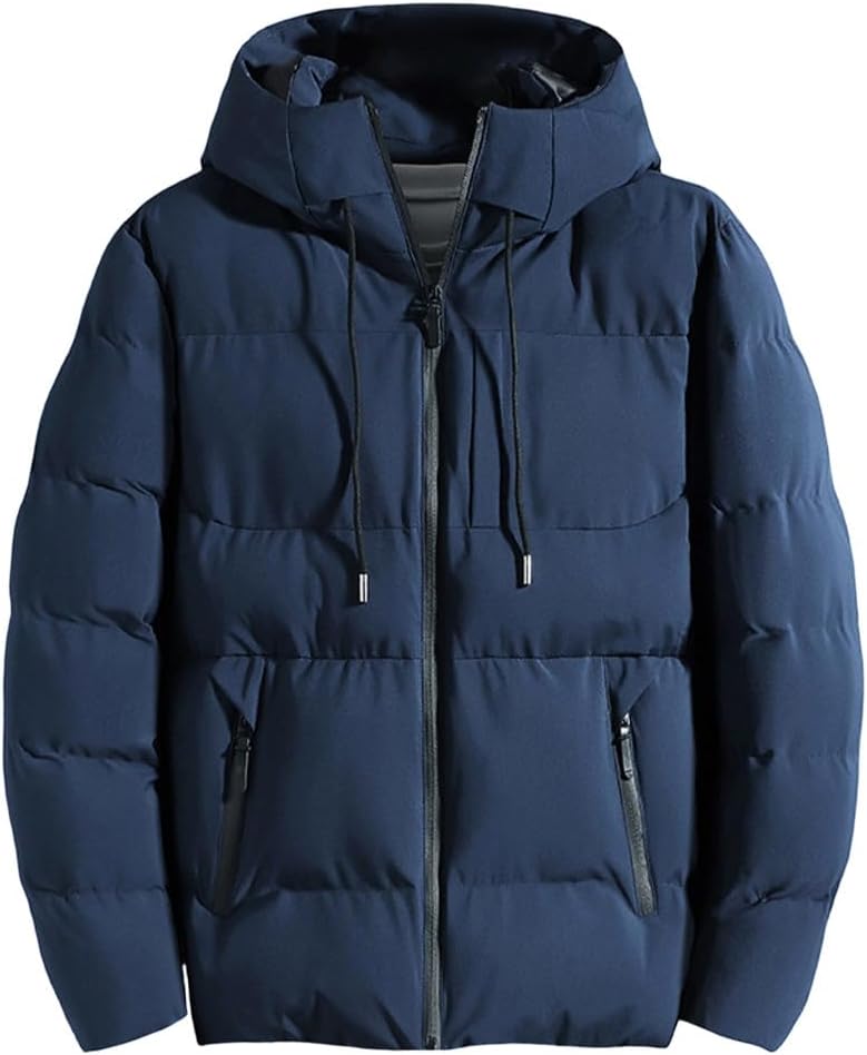 Doudoune Homme Hiver à Capuche – Blouson Matelassé Chaud Style Bomber & Moto