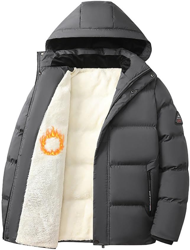 Oanviso – Doudoune Courte Homme Unisexe – Veste Polaire Épaisse & Oversize pour Automne/Hiver