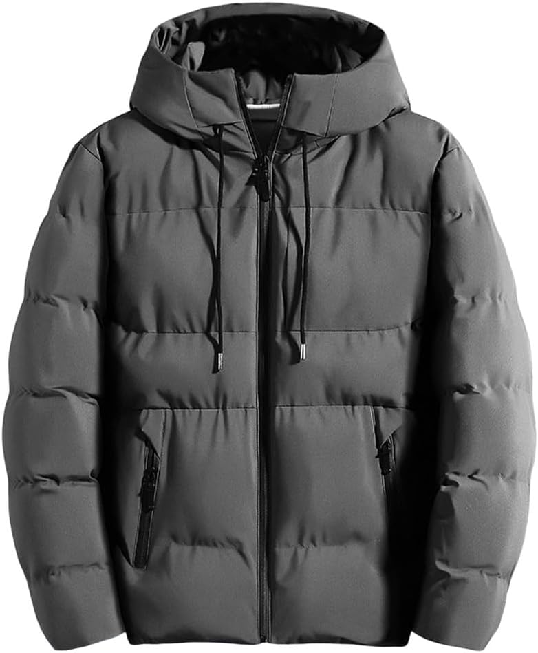 Doudoune Homme Hiver à Capuche – Blouson Matelassé Chaud Style Bomber & Moto