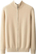 Pull homme OWEIEYEU en laine mérinos à col zippé