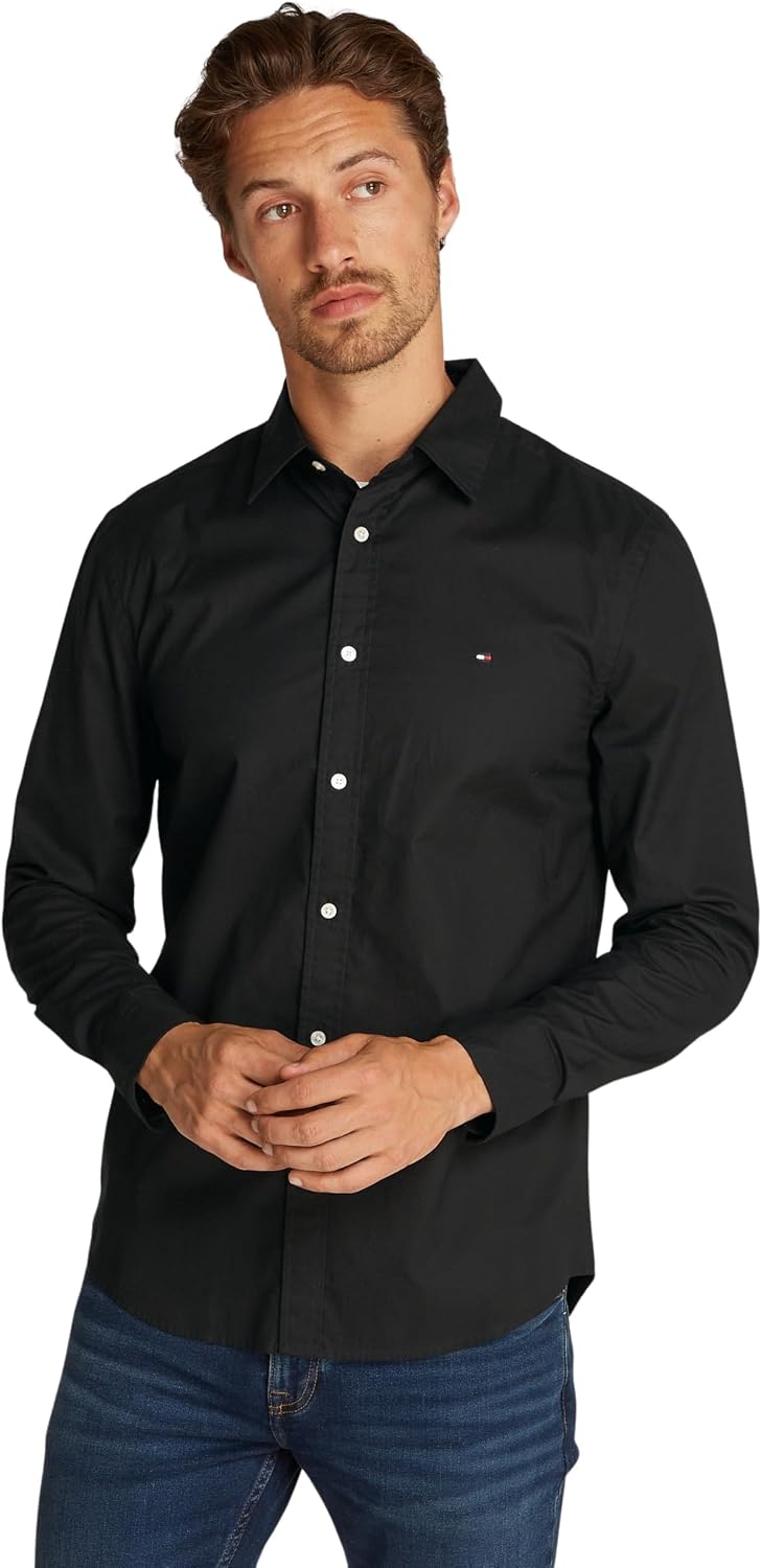 Tommy Hilfiger – Chemise Homme Slim Fit à Col Kent – Élégante & Moderne