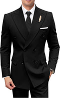 Men Suits 2 Piece Double Breasted Slim Fit Suit Jacket Pants Set