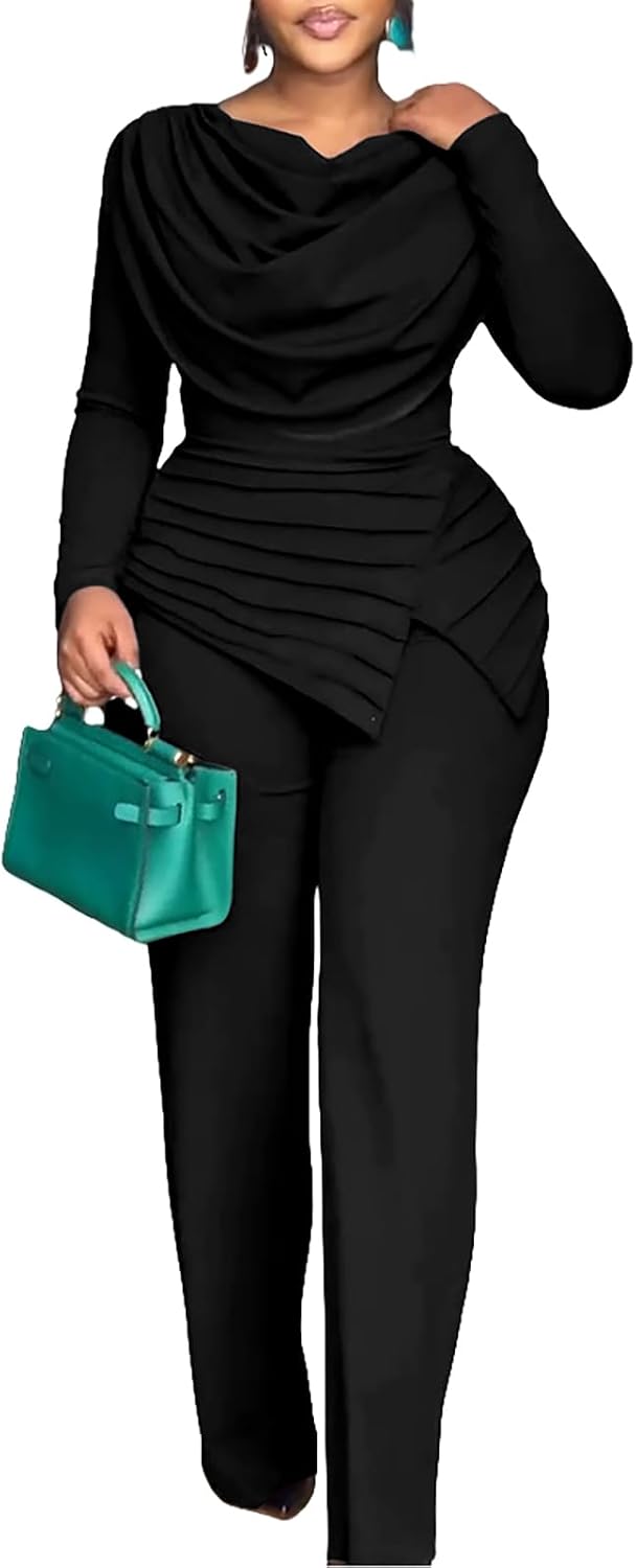 🖤 CHICME – Combinaison Femme Élégante à Col Bénitier, Taille Cintrée & Pantalon Large Asymétrique