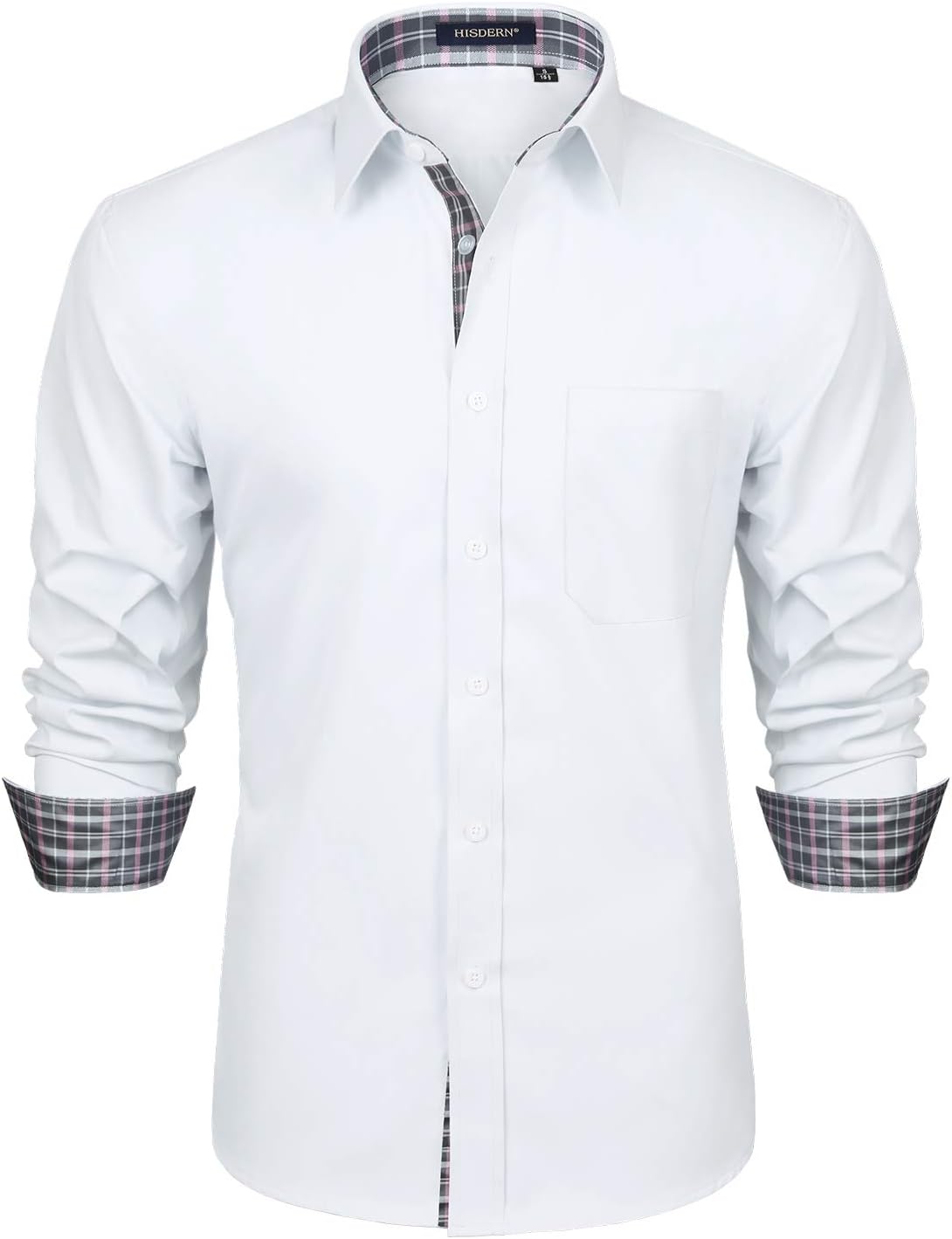 HISDERN – Chemise habillée à manches longues pour homme – Élégante, classique et boutonnée