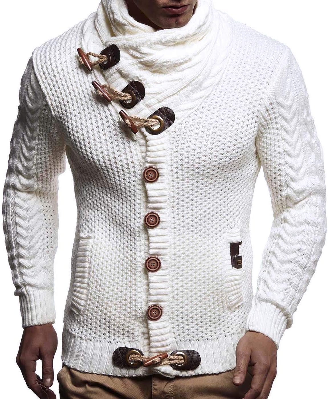 Leif Nelson LN4195 – Cardigan Homme en Maille – Style Moderne & Casual