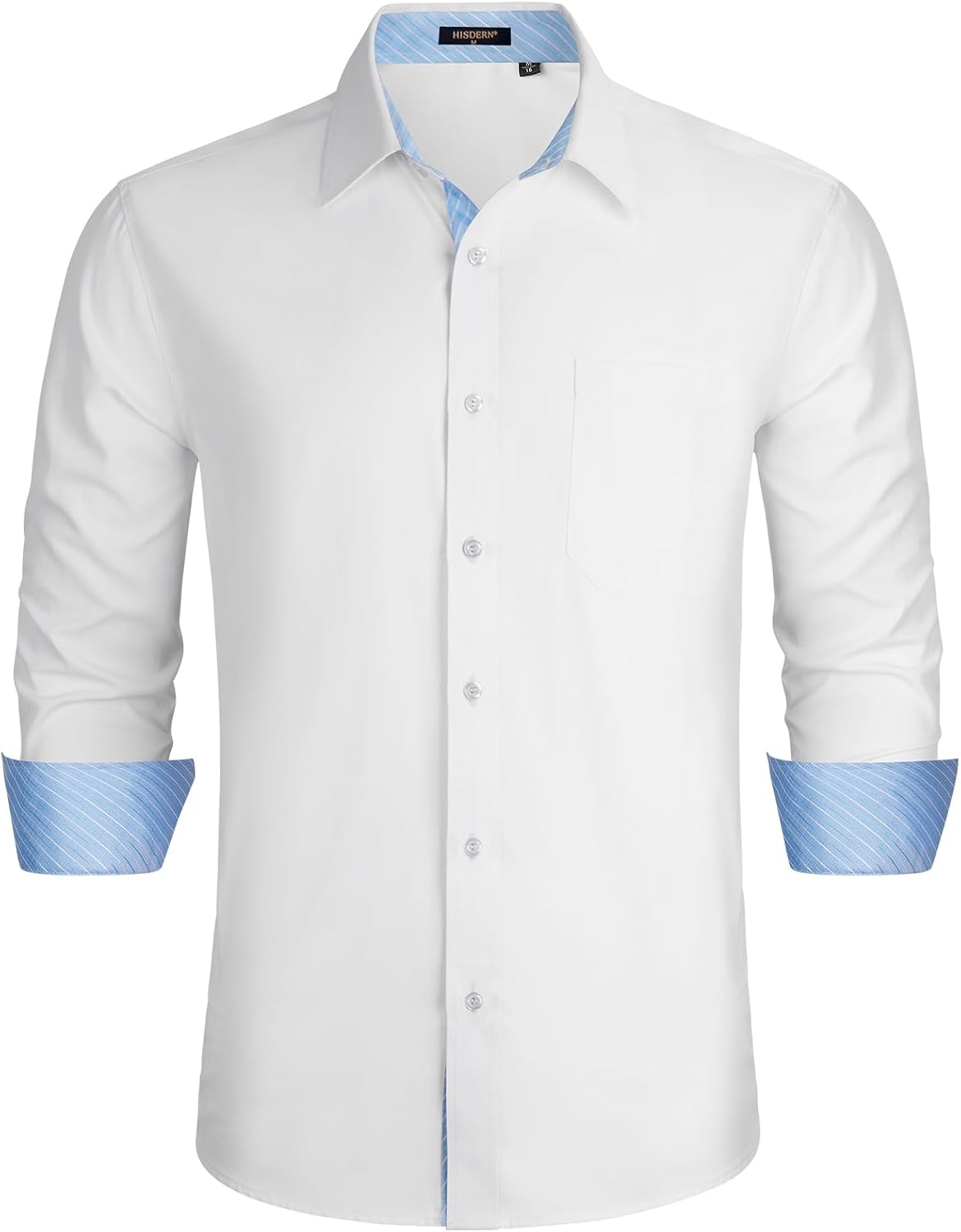 HISDERN – Chemise habillée à manches longues pour homme – Élégante, classique et boutonnée