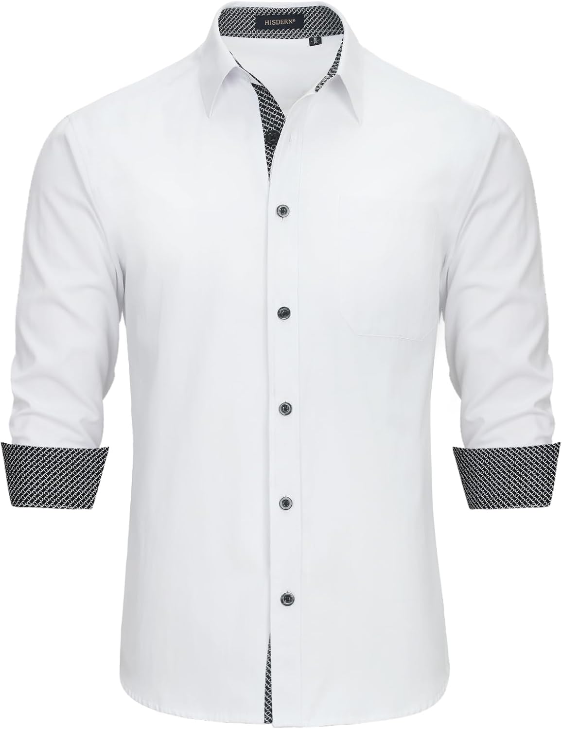 HISDERN – Chemise habillée à manches longues pour homme – Élégante, classique et boutonnée