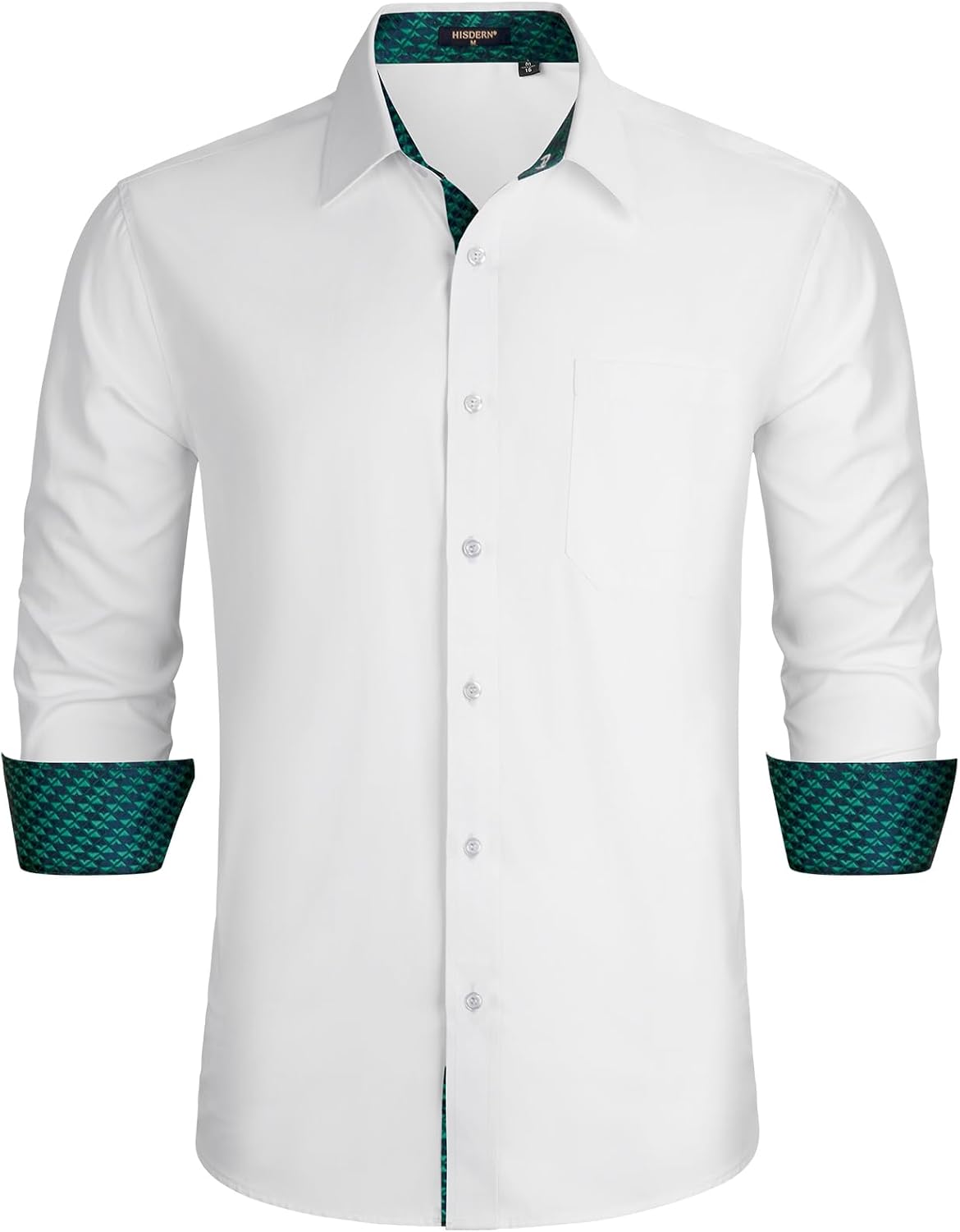 HISDERN – Chemise habillée à manches longues pour homme – Élégante, classique et boutonnée