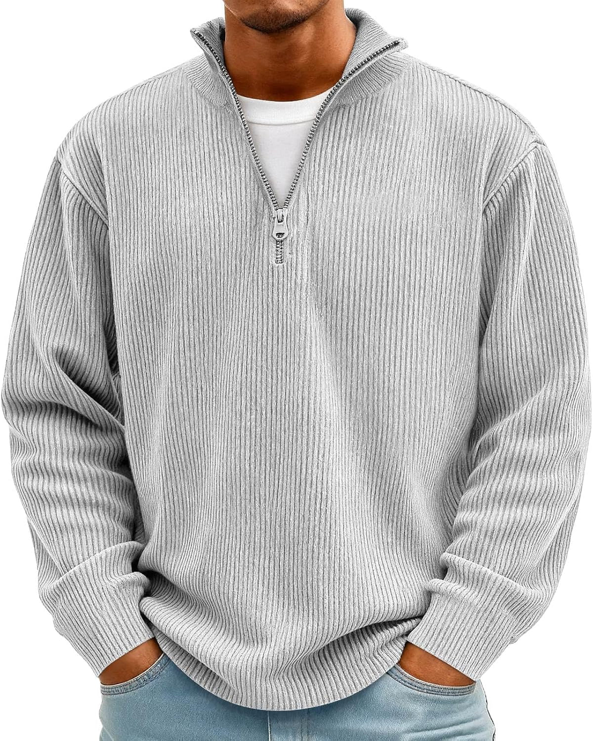 Sweat homme en velours côtelé à manches longues