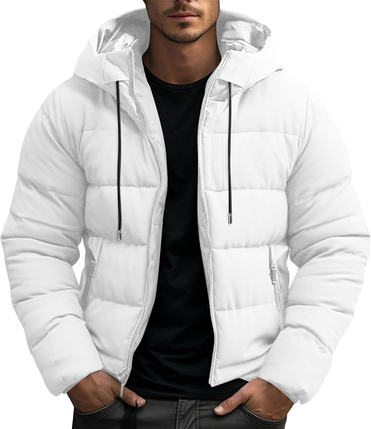 Doudoune Homme Hiver à Capuche – Parka Chaude, Épaissie & Coupe-Vent Grande Taille