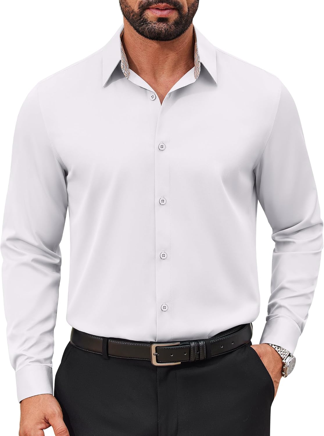 COOFANDY – Chemise homme infroissable à manches longues – Coupe régulière, style business et décontracté