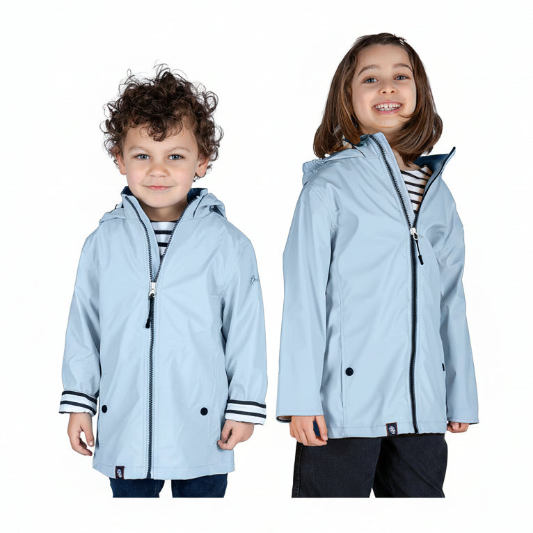 🌧️ Breizh Ocean – Ciré imperméable mixte pour enfant – Intérieur rayé style marinière – Garçon & fille de 1 à 14 ans