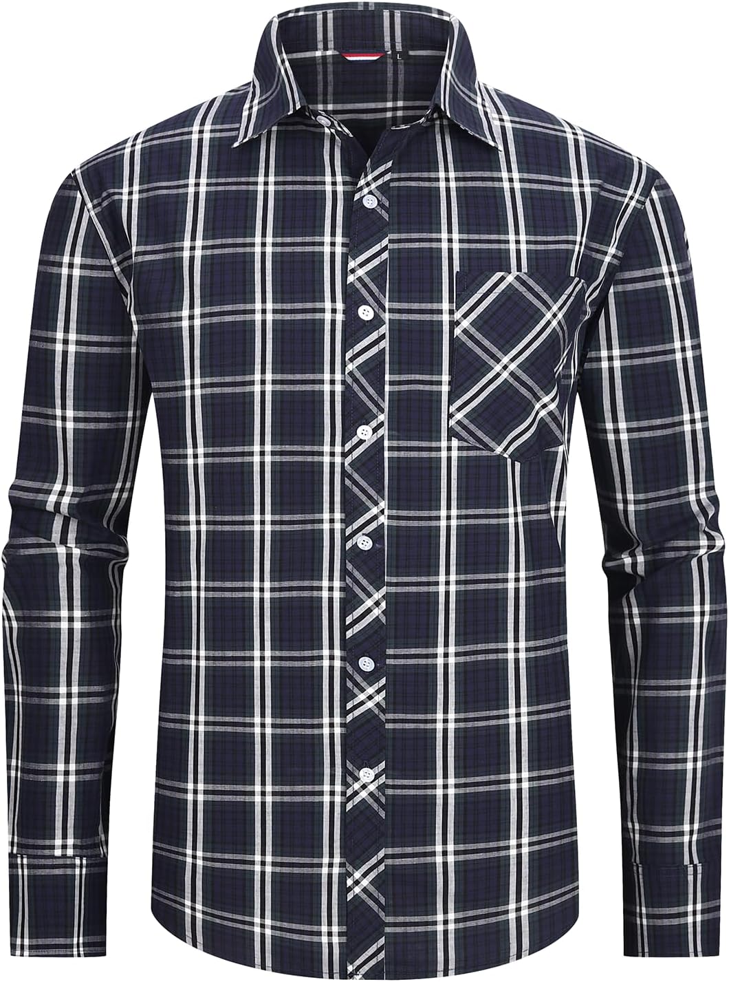 JupiterSecret – Chemise Homme à Carreaux en Coton – Style Décontracté avec Poche Poitrine