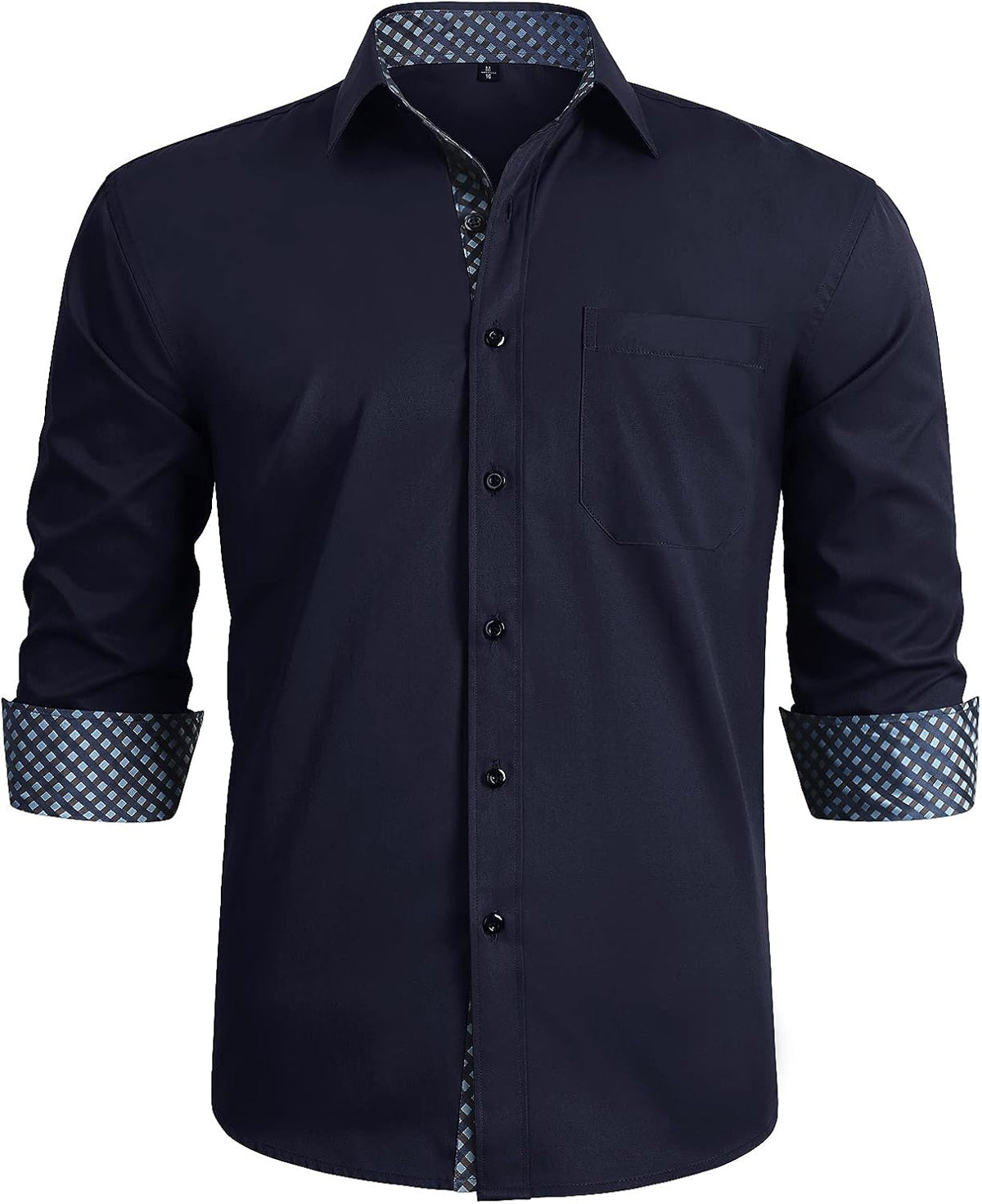 HISDERN – Chemise habillée à manches longues pour homme – Élégante, classique et boutonnée
