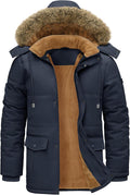 TOMEEK – Parka d'hiver pour homme à capuche amovible – Manteau chaud, polaire et coupe-vent