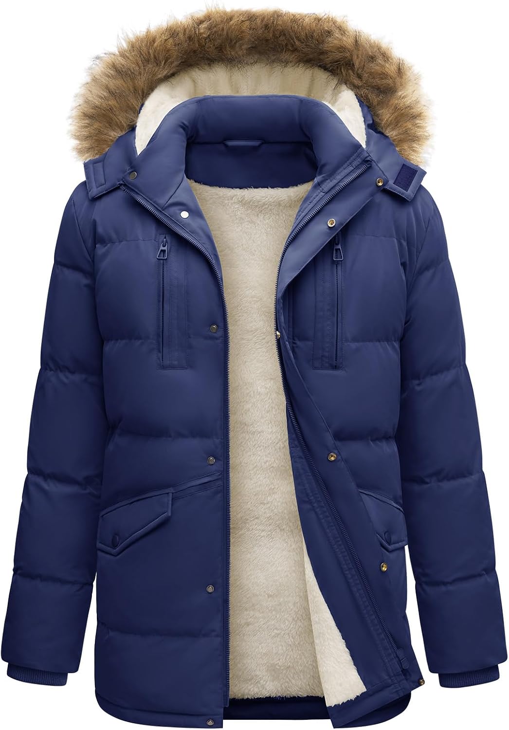 TOMEEK – Doudoune Imperméable Homme à Capuche Amovible – Manteau Chaud Outdoor pour l’Hiver