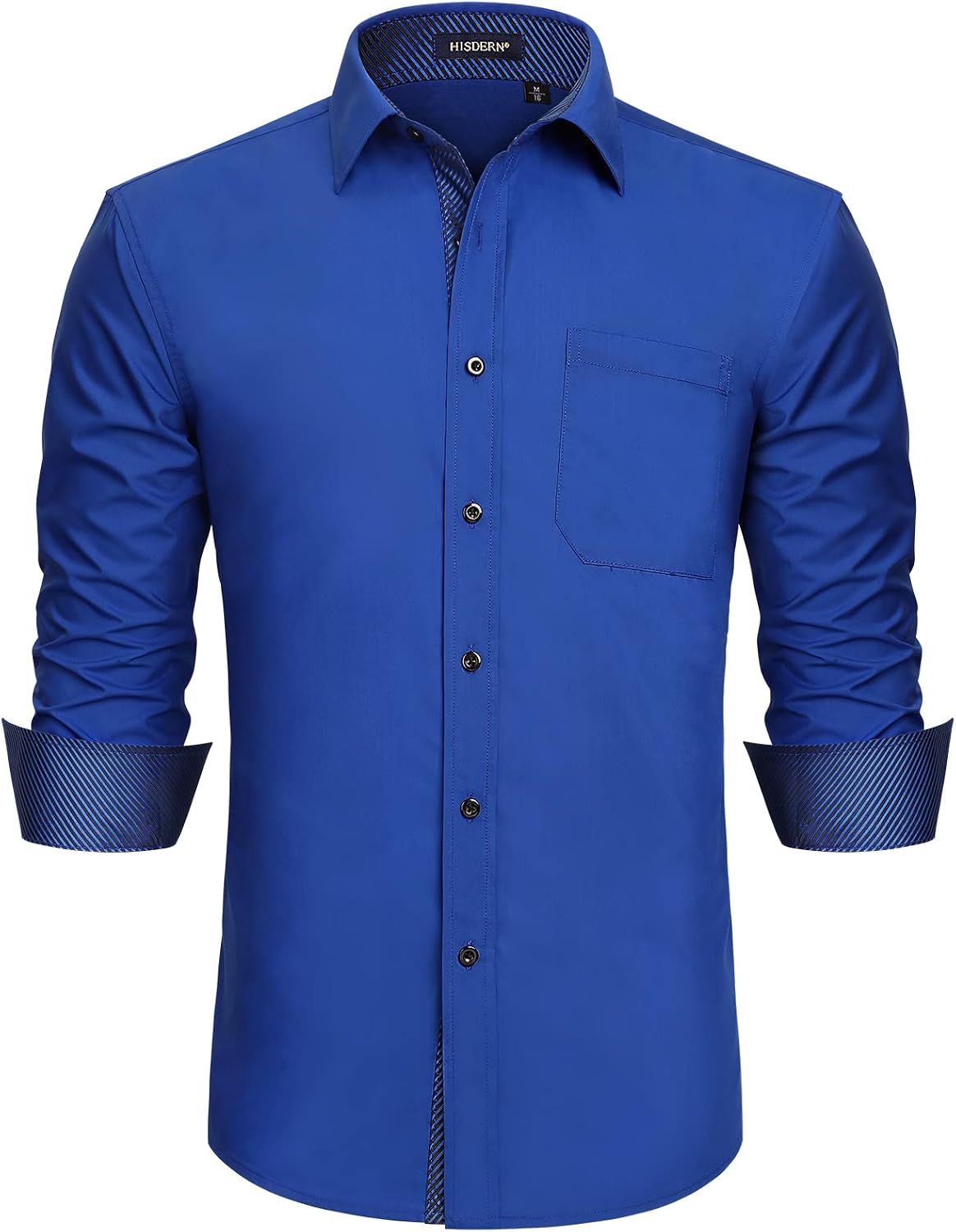 HISDERN – Chemise habillée à manches longues pour homme – Élégante, classique et boutonnée