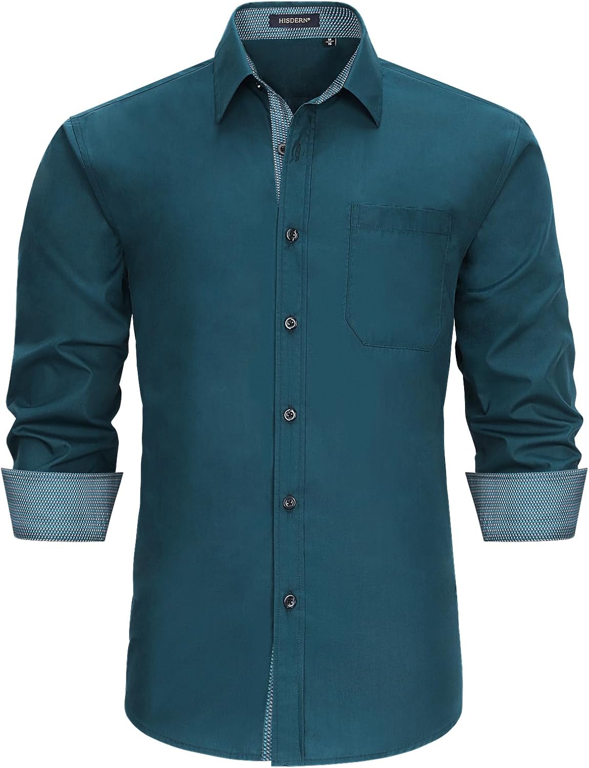 HISDERN – Chemise habillée à manches longues pour homme – Élégante, classique et boutonnée