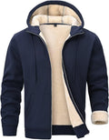Sweat-shirt zippé à capuche pour homme – Veste polaire chaude avec poches pour l’hiver