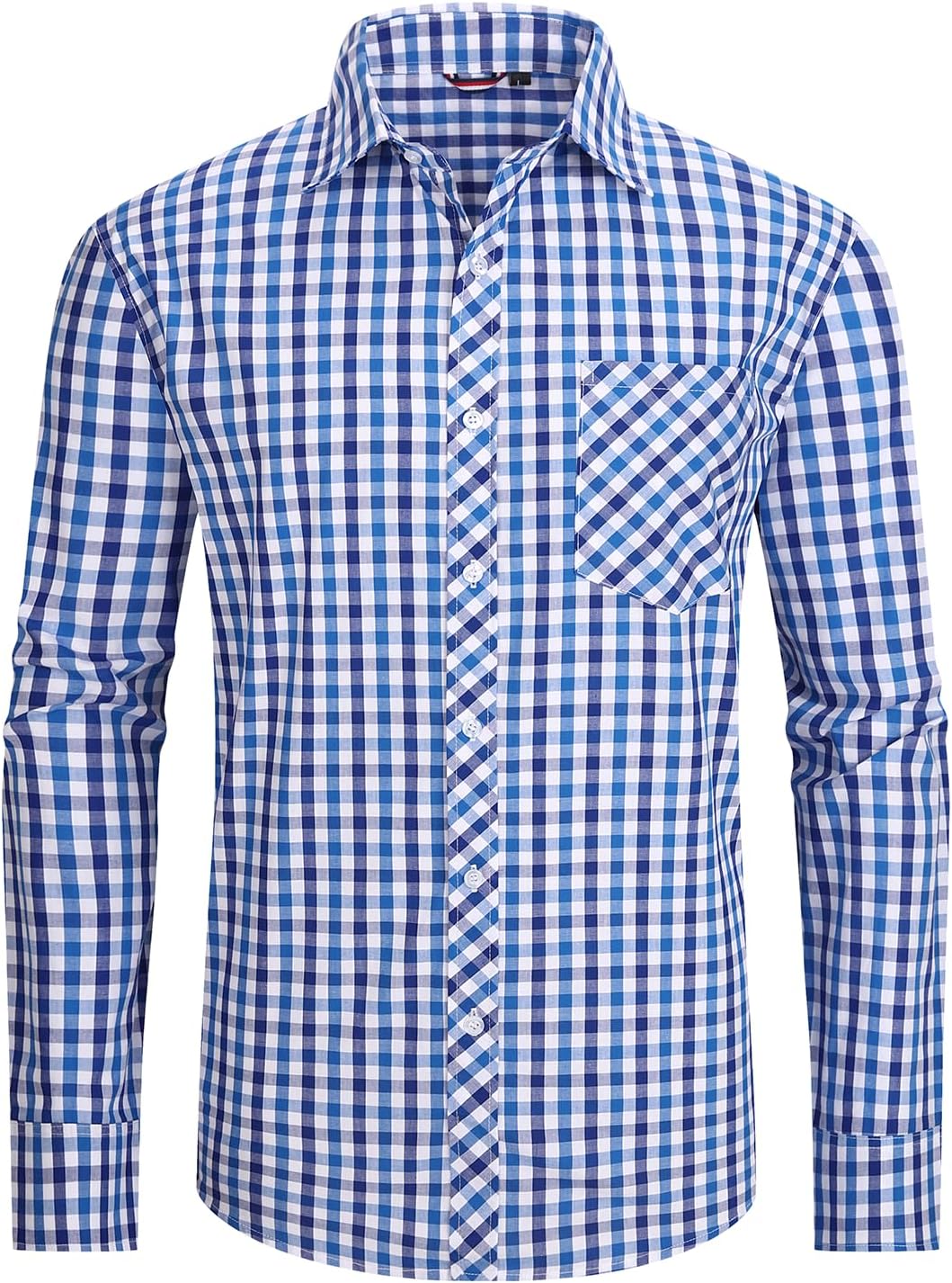 JupiterSecret – Chemise Homme à Carreaux en Coton – Style Décontracté avec Poche Poitrine