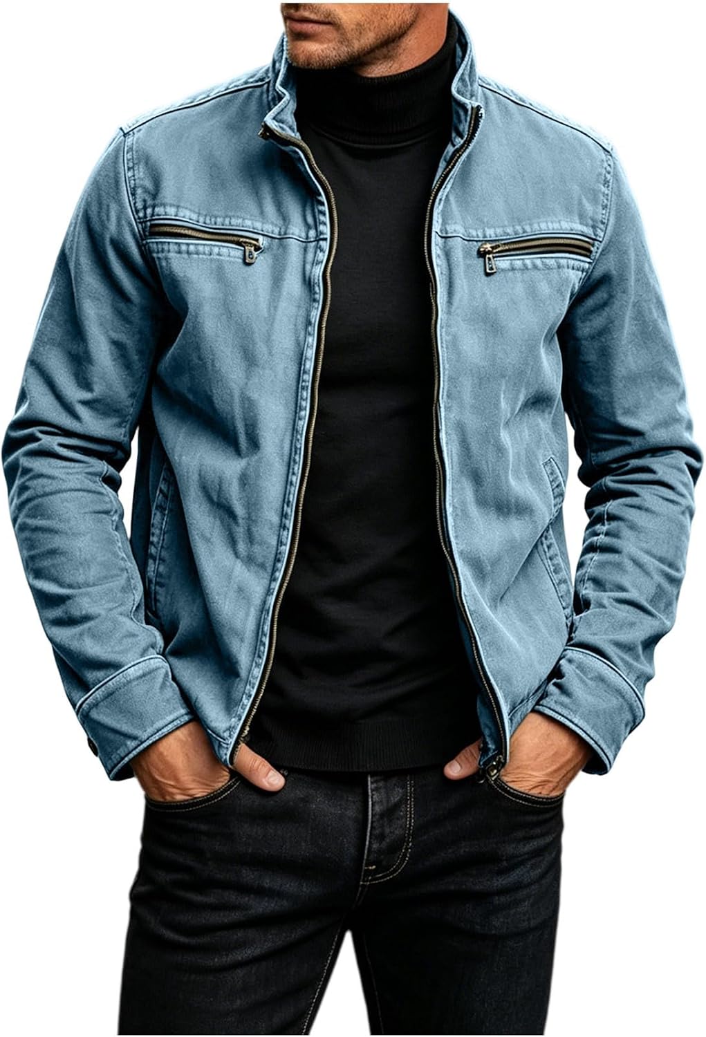 Veste en coton pour homme – Manteau décontracté doux et chaud – Style outdoor classique