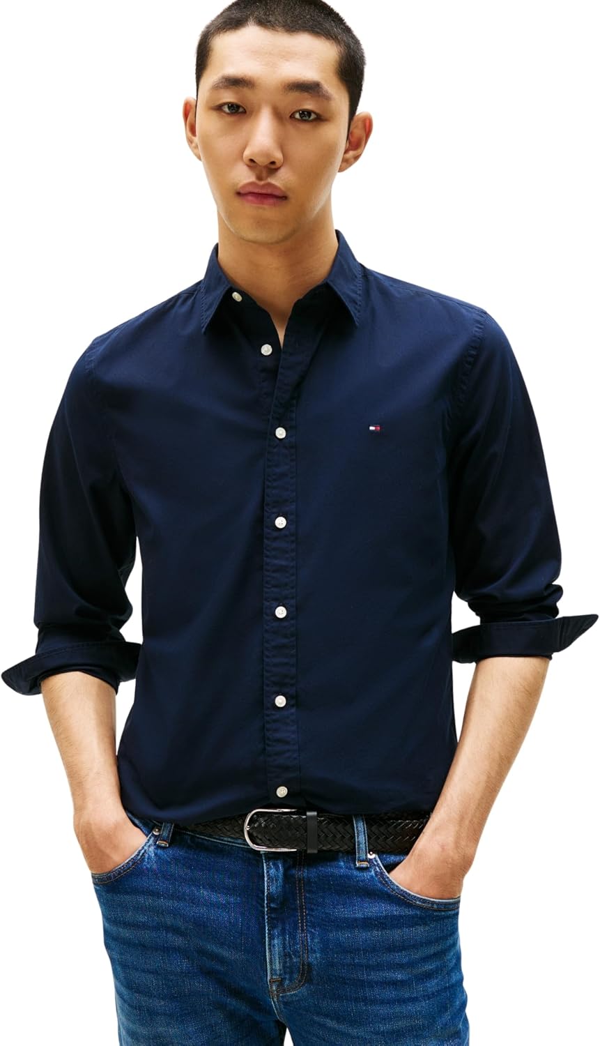 Tommy Hilfiger – Chemise Homme Slim Fit à Col Kent – Élégante & Moderne