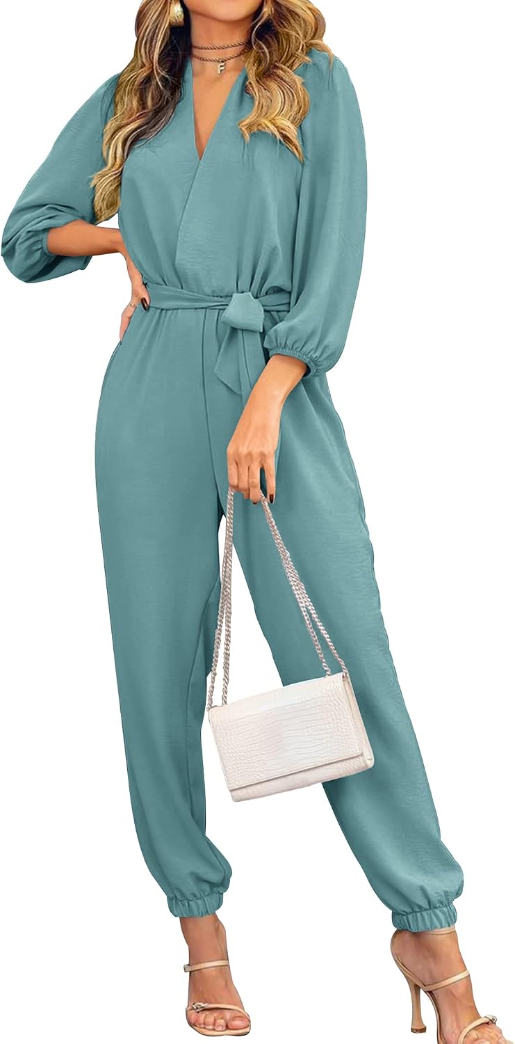 PRETTYGARDEN – Combinaison élégante sans manches pour femme, col montant et pantalon large avec poches