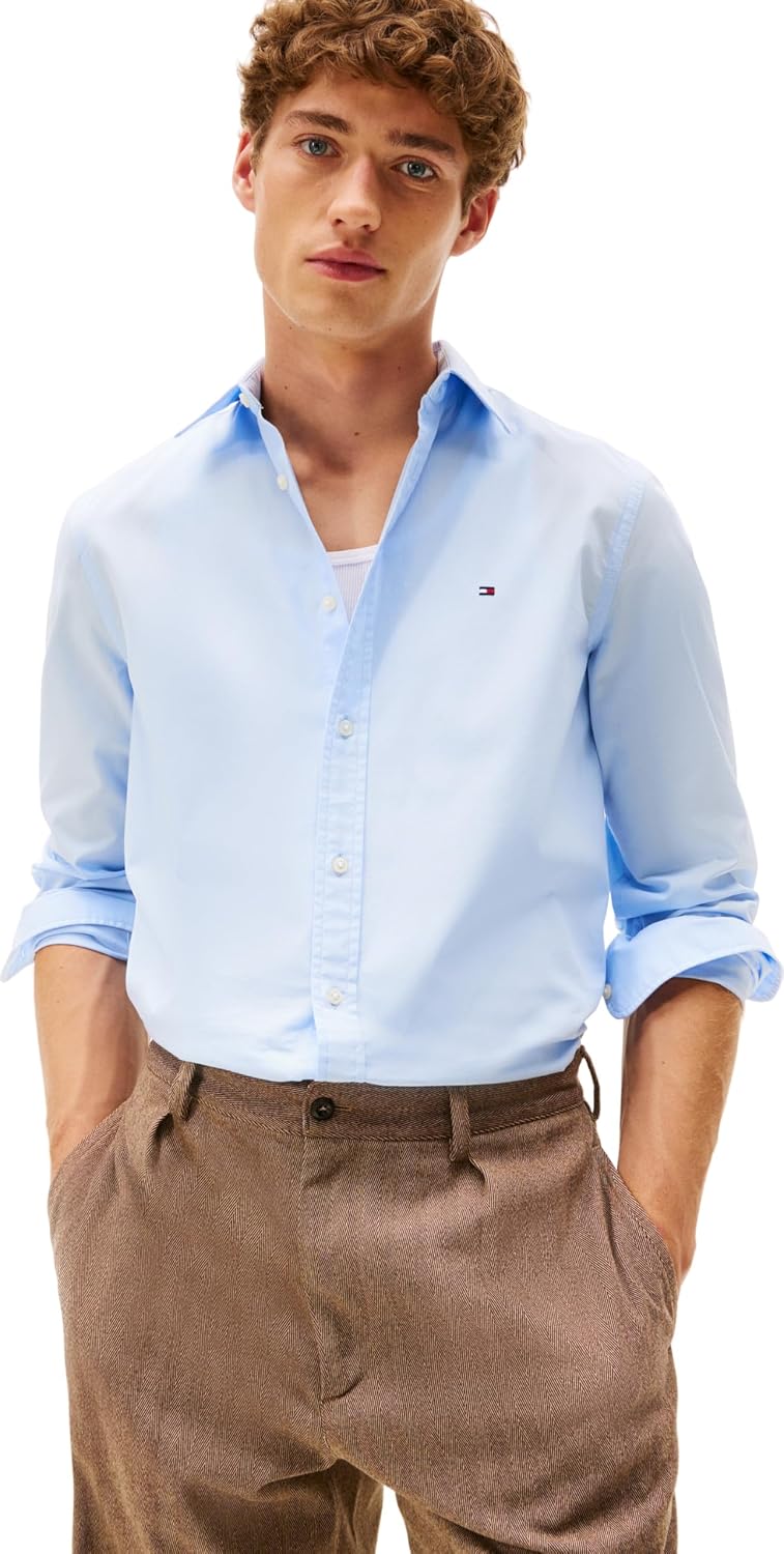 Tommy Hilfiger – Chemise Homme Slim Fit à Col Kent – Élégante & Moderne