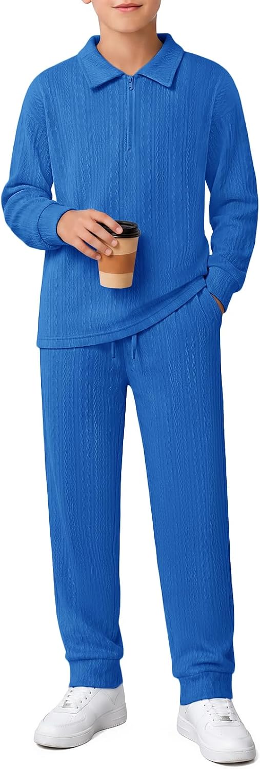 Ensemble garçon Haloumoning – Polo zippé et pantalon