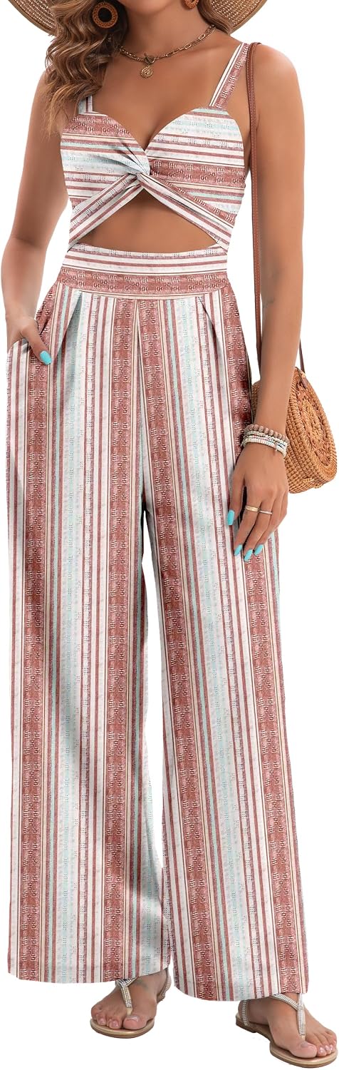 AGERWAY – Combinaison Femme Bicolore Sans Manches, Look Chic & Vacances