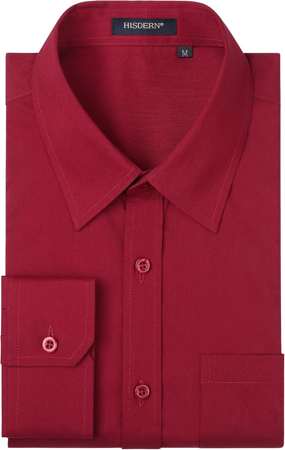 HISDERN – Chemise habillée à manches longues pour homme – Élégante, classique et boutonnée