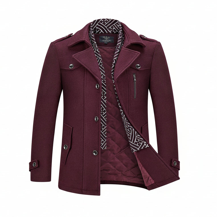 KUDMOL – Trench-Coat Homme Élégant – Pardessus Business Chic & Manteau Long Habillé