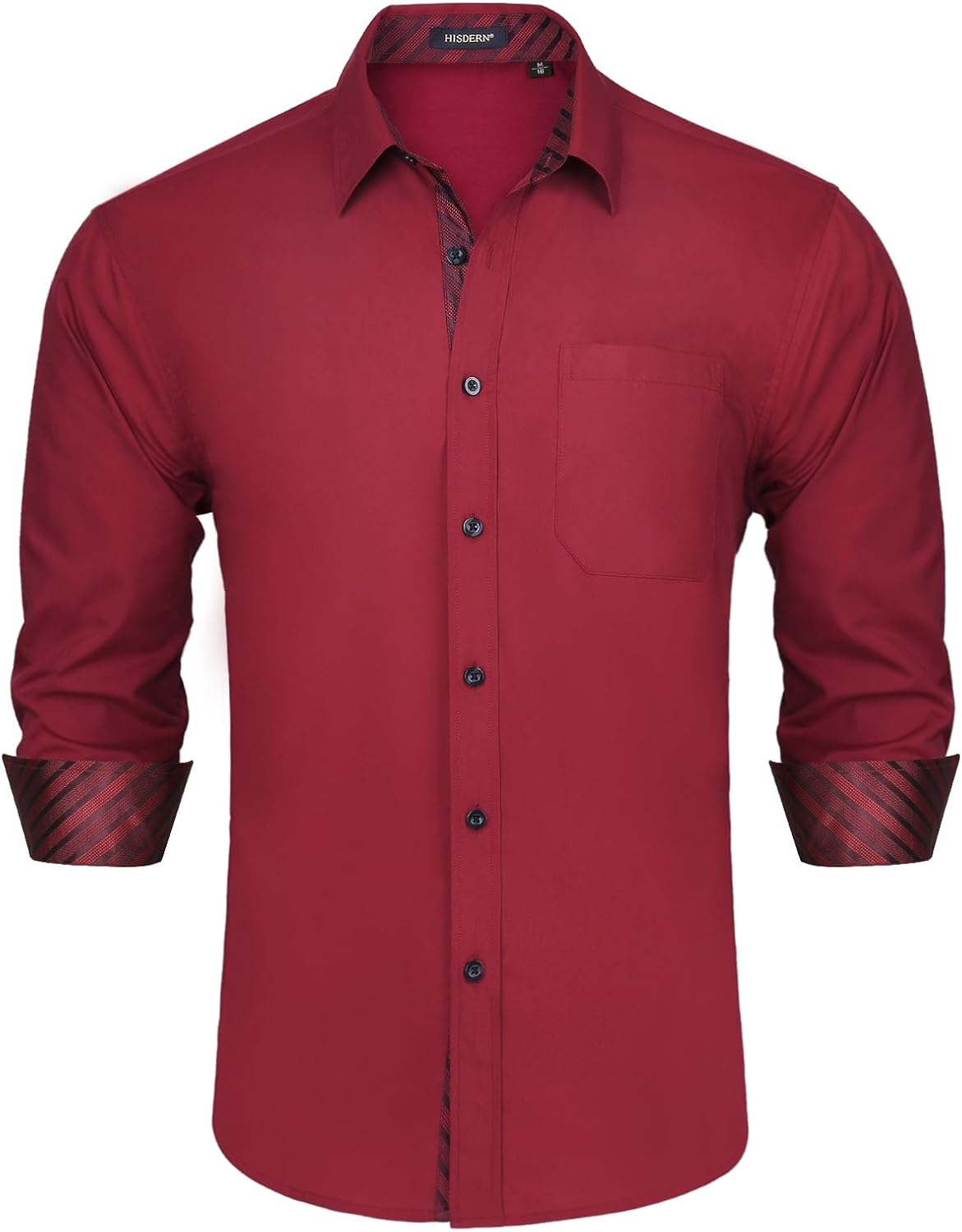 HISDERN – Chemise habillée à manches longues pour homme – Élégante, classique et boutonnée