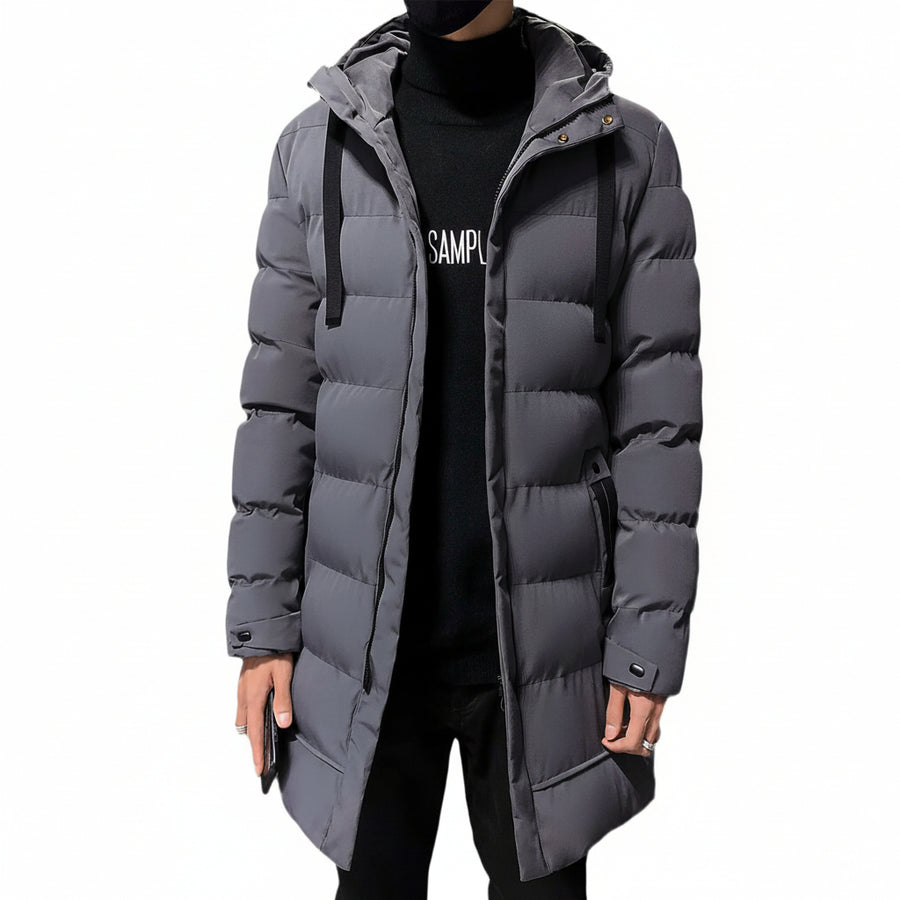 tinetill – Manteau Long Homme en Duvet – Doudoune Chaude Matelassée à Capuche & Veste Thermique d’Hiver