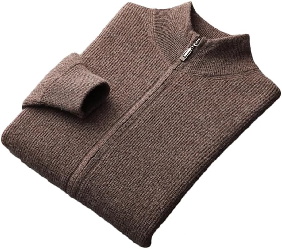 Pull homme OWEIEYEU en laine mérinos à col zippé