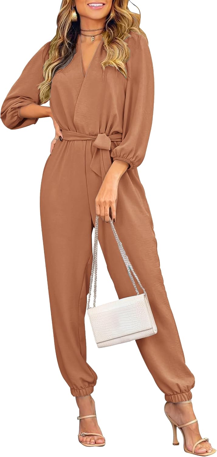 PRETTYGARDEN – Combinaison élégante sans manches pour femme, col montant et pantalon large avec poches