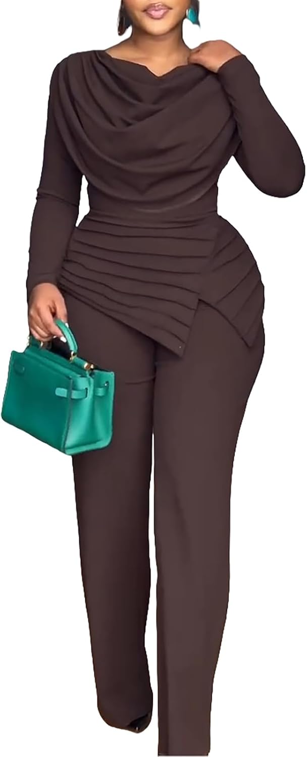 🖤 CHICME – Combinaison Femme Élégante à Col Bénitier, Taille Cintrée & Pantalon Large Asymétrique