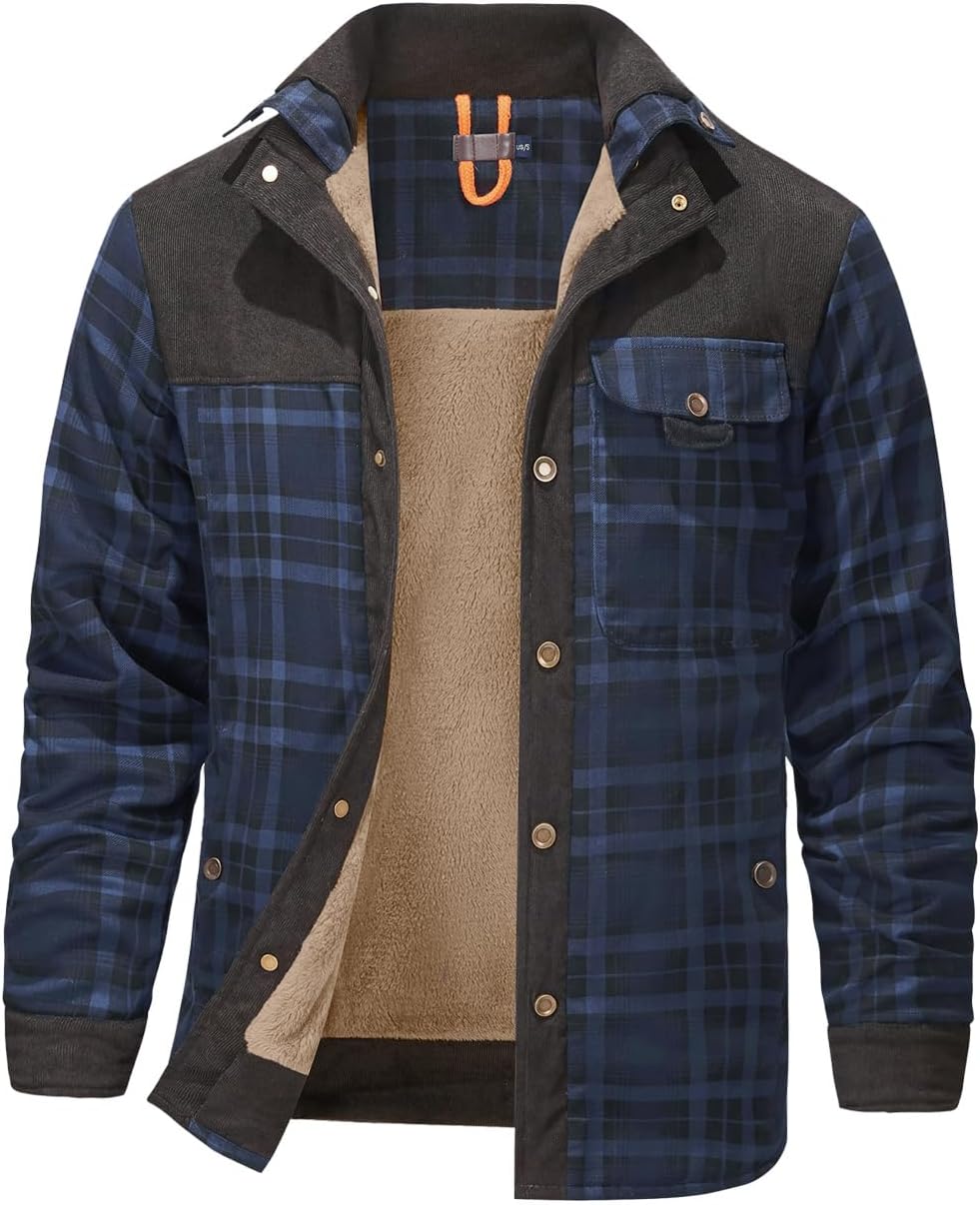 Chemise homme Mr.Stream en flanelle à carreaux doublée sherpa