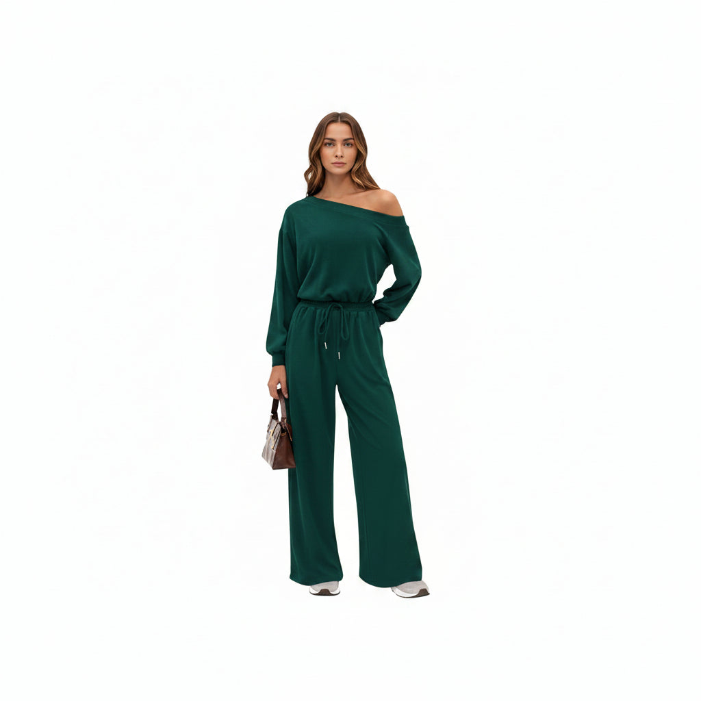 ✨ PRETTYGARDEN – Combinaison Femme Élégante à Manches Courtes, Épaules Dénudées & Pantalon Large
