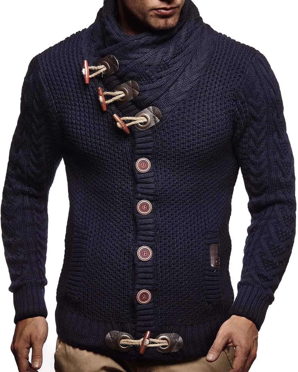 Leif Nelson LN4195 – Cardigan Homme en Maille – Style Moderne & Casual