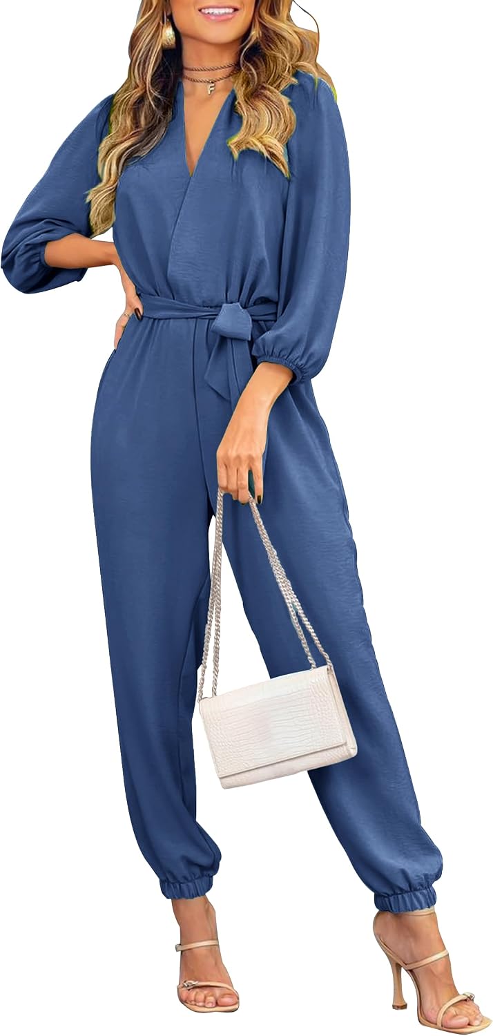 PRETTYGARDEN – Combinaison élégante sans manches pour femme, col montant et pantalon large avec poches