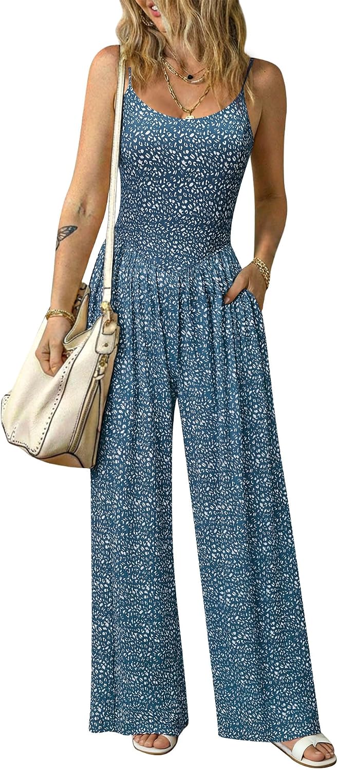 Relipop – Combinaison femme à bretelles fines, dos nu et pantalon large – Casual chic