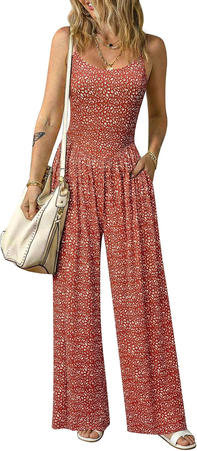 Relipop – Combinaison femme à bretelles fines, dos nu et pantalon large – Casual chic
