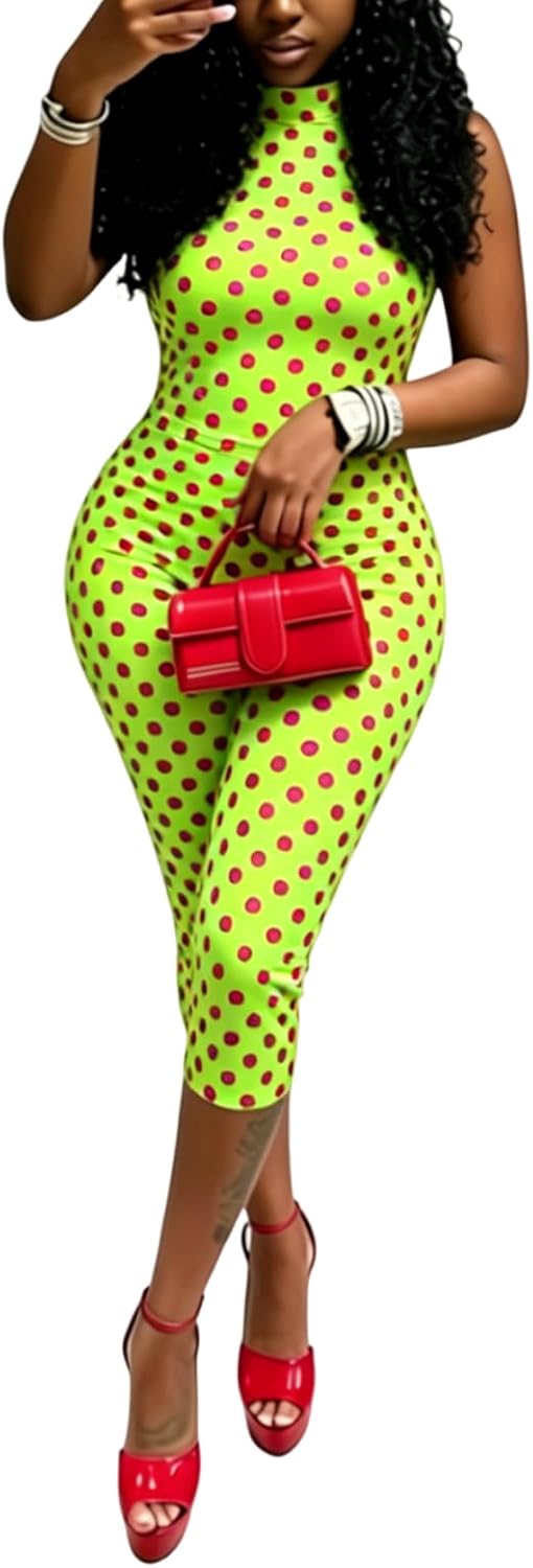 🔵 BOKITECAO – Combinaison femme dos nu à pois, col américain et coupe moulante style corsaire
